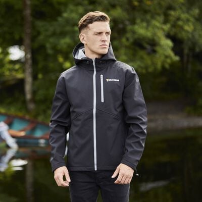 Black Guinness Soft Shell Jacket With Harp Design
